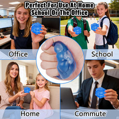 Puffwize Ice Cube Squishy Blue pack image showing durable fidget toy for daily focus and calm.