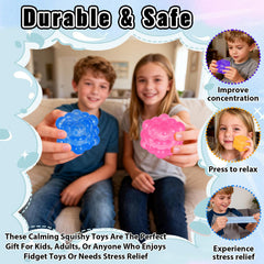 Puffwize irregular blocks stress cube multicolor, appealing for kids and adults.