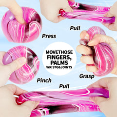 Puffwize veined pink ice cube squishy supports tactile relaxation