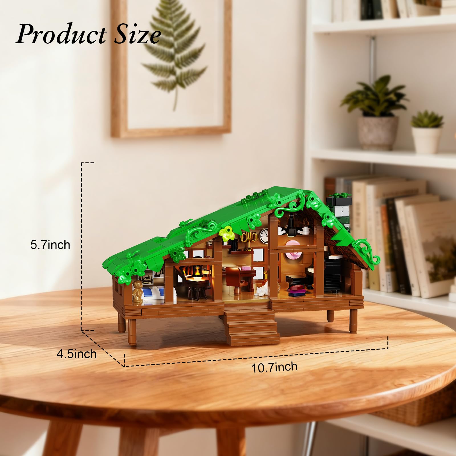 PUIOSYMG Folk Cabin detailed bricks ensure sturdy display.