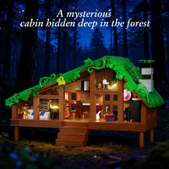 PUIOSYMG Folk Cabin interior details showcase piano and guitar for storytelling.