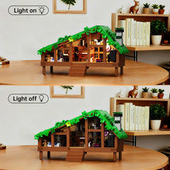PUIOSYMG Folk Cabin warm lighting creates cozy ambience.