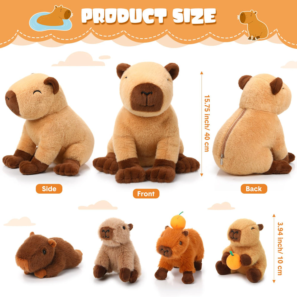 PullCrease capybara baby 3.94 inch side view, ideal for imaginative play.