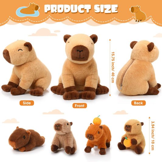 PullCrease capybara baby 3.94 inch side view, ideal for imaginative play.