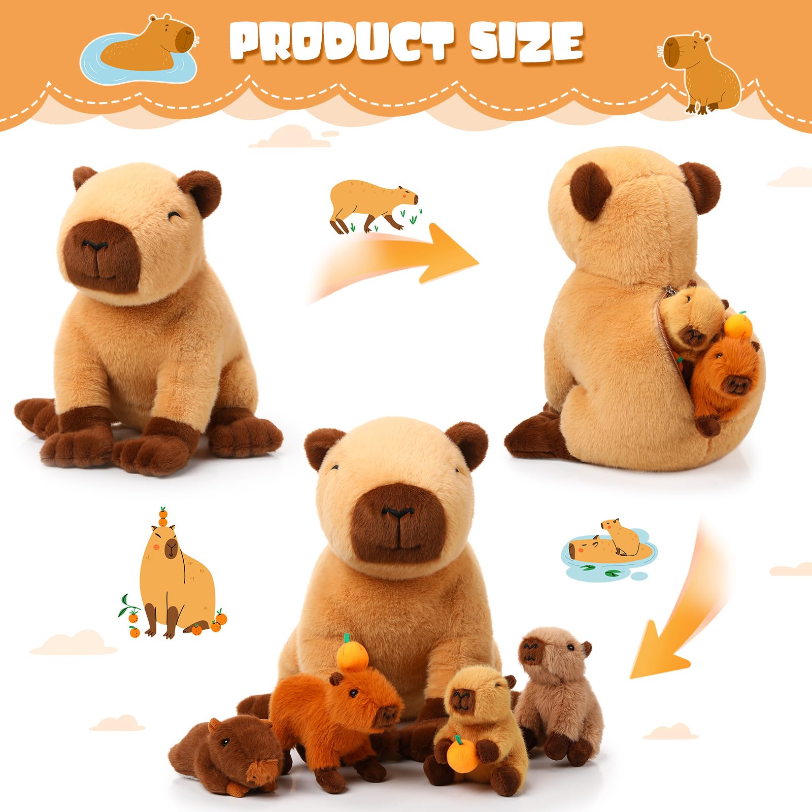 PullCrease capybara soft plush fabric close-up, showing skin-friendly texture.
