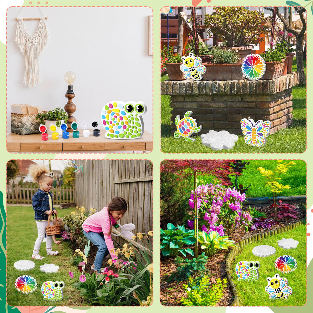 PullCrease stepping stone circle: versatile art piece for learning through painting.