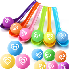 PullCrease Valentine spoon relay 24-pack for group play and festive competition.