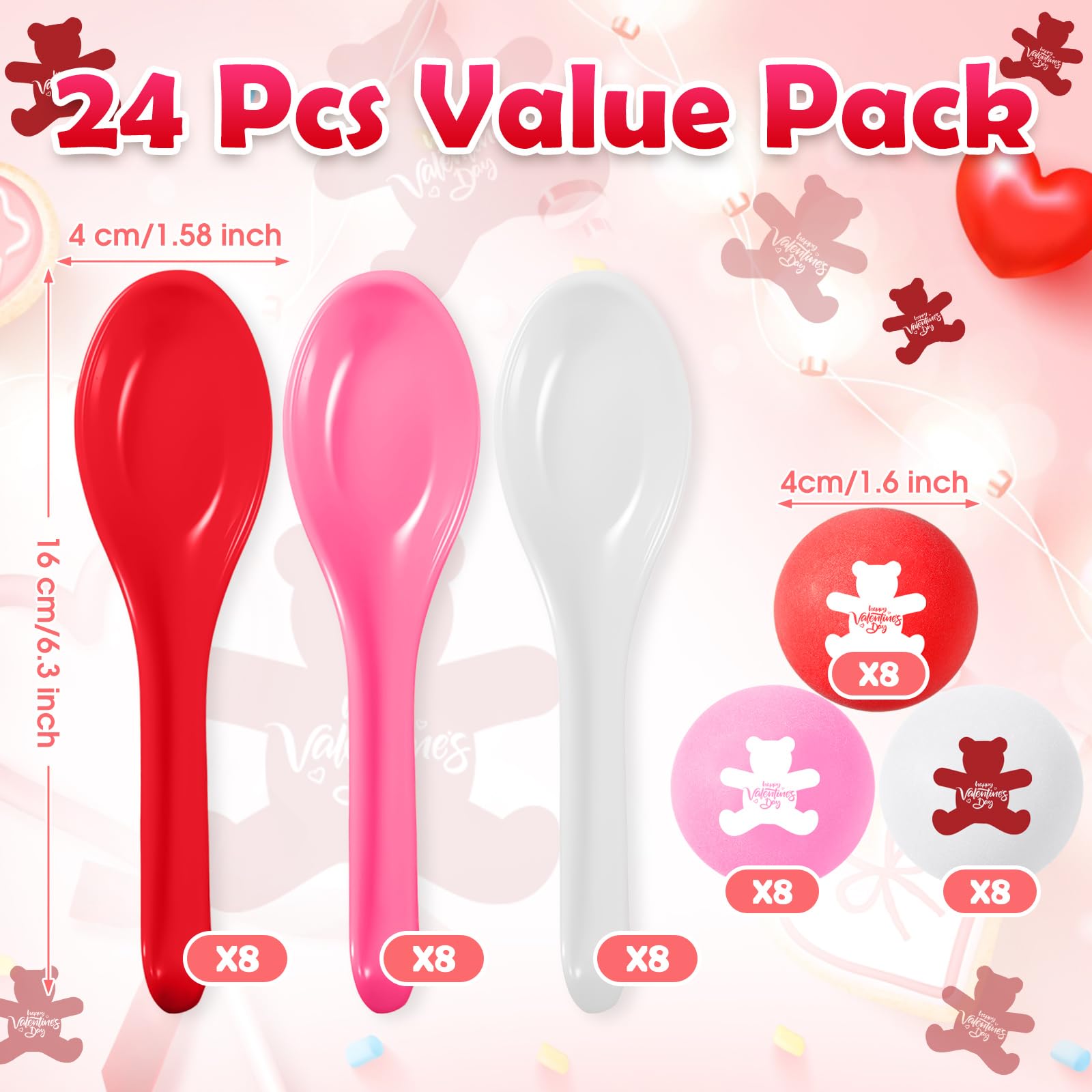 PullCrease pink spoons for lively outdoor party activities.