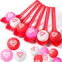 PullCrease Valentine spoon relay set ready for indoor or outdoor party fun.