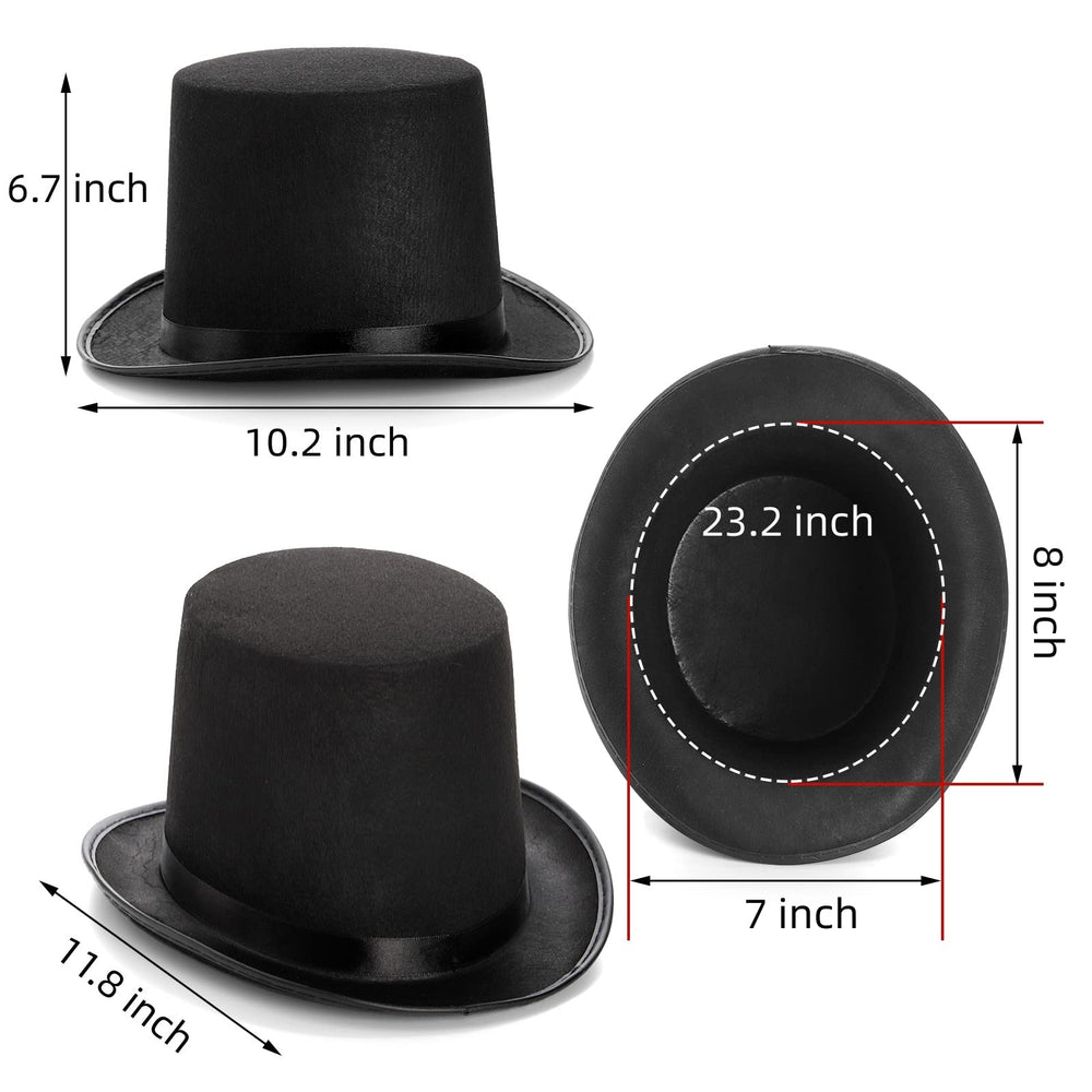 Pumtus adult stovepipe top hat satin-lined for a durable, elegant formal look.