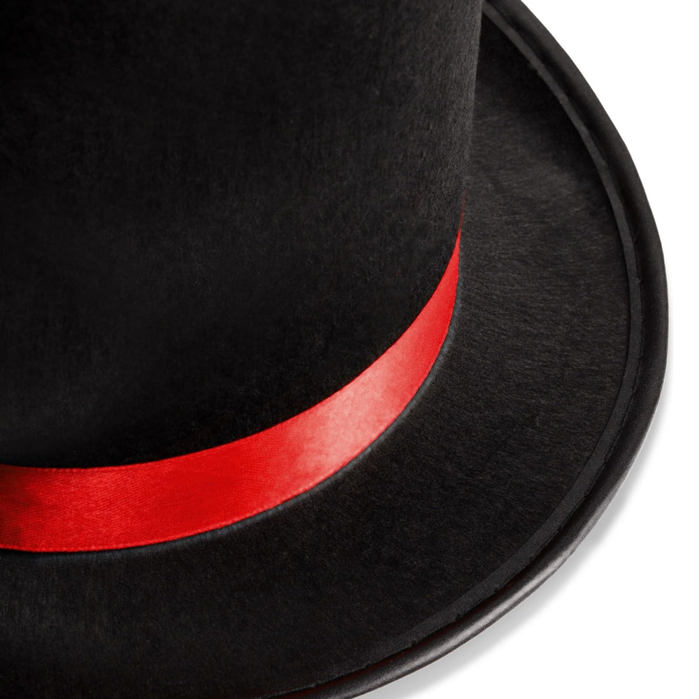 Classic black tall hat with a sleek silhouette for kids.