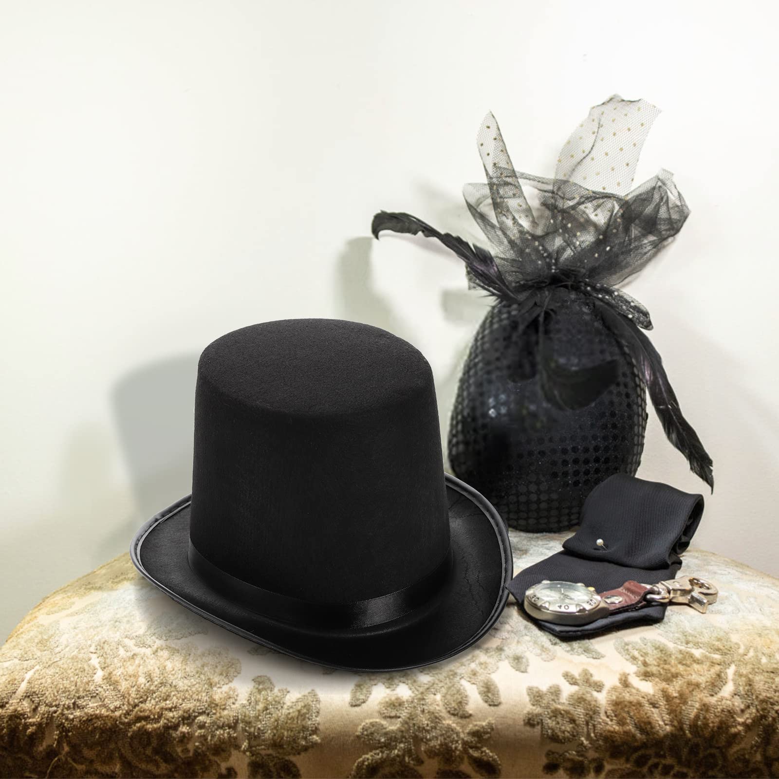 Pumtus formal tuxedo vampire hat adds classic flair to white-tie outfits.