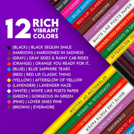 Pun Labs Swiftly Colored Pencils soft-core colors enable smooth shading