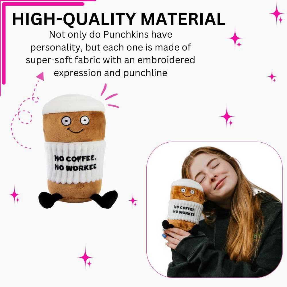 Punchkins Coffee Plushie makes a perfect coworker gift for birthdays or celebrations.