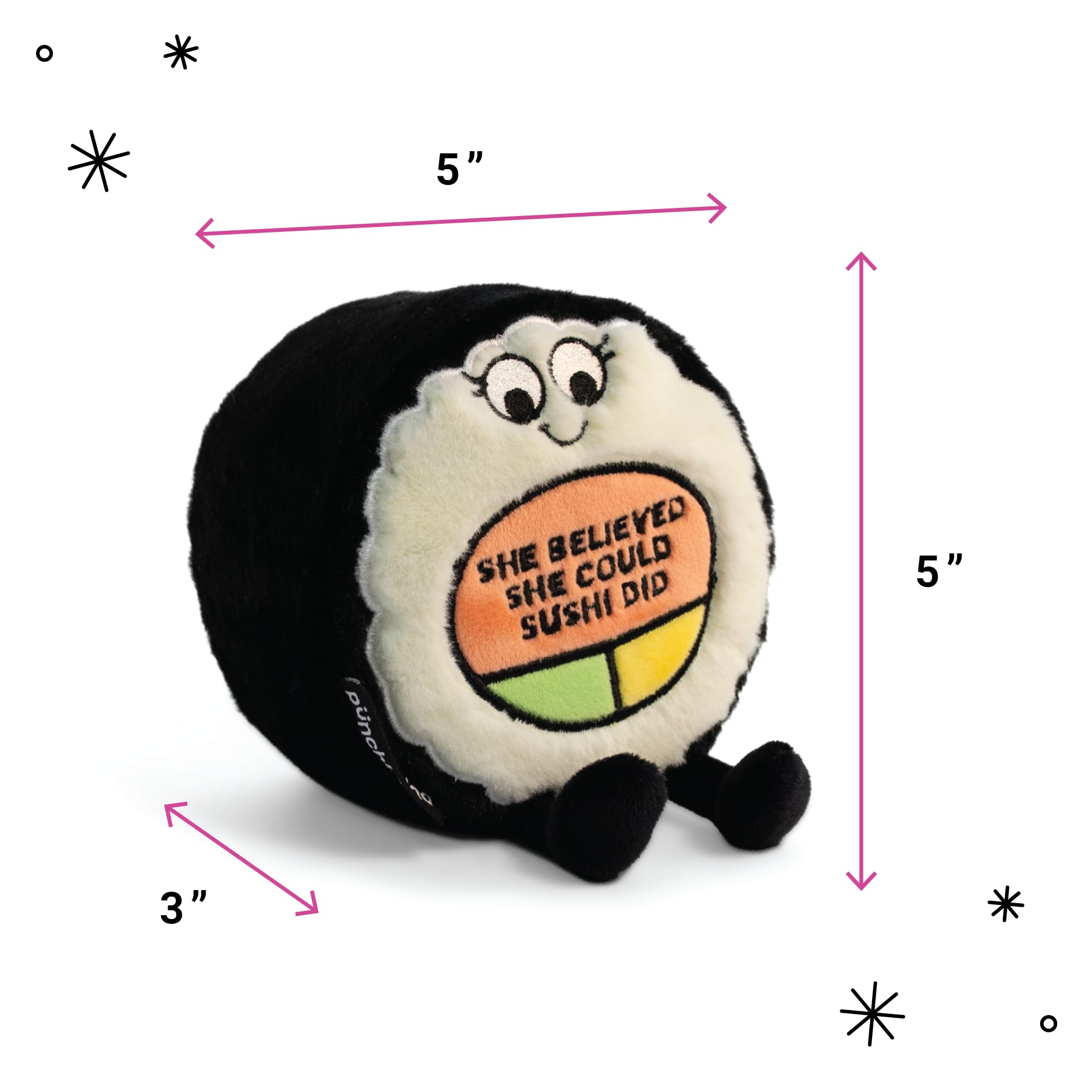 Punchkins plush with punny slogan adds humor to gifts.