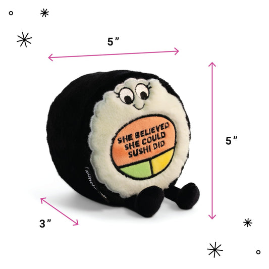Punchkins plush with punny slogan adds humor to gifts.