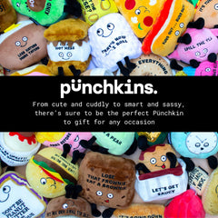 Punchkins toilet roll plushie displayed on a shelf for whimsical decor