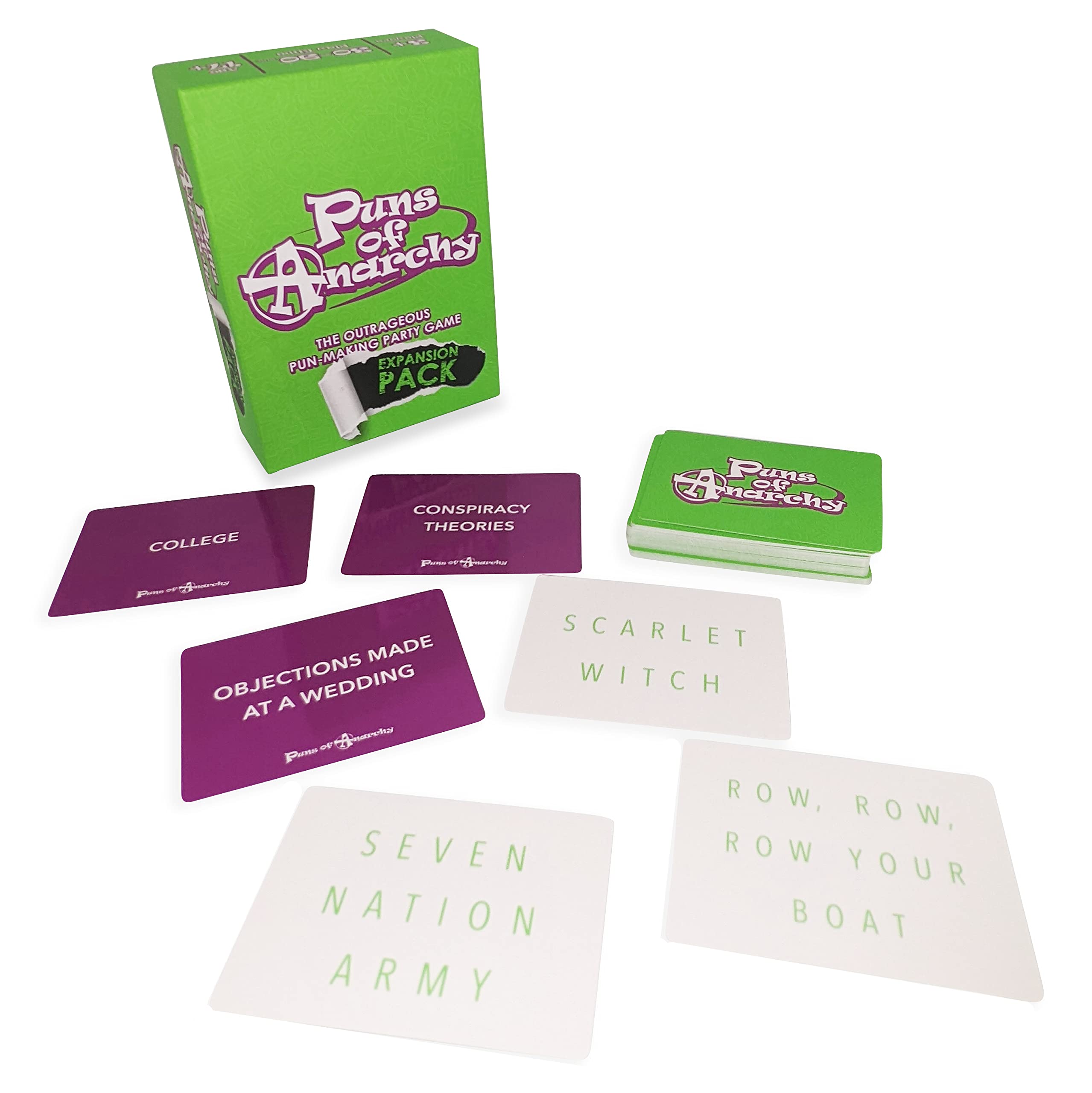 Puns of Anarchy expansion game night setup for quick laughs