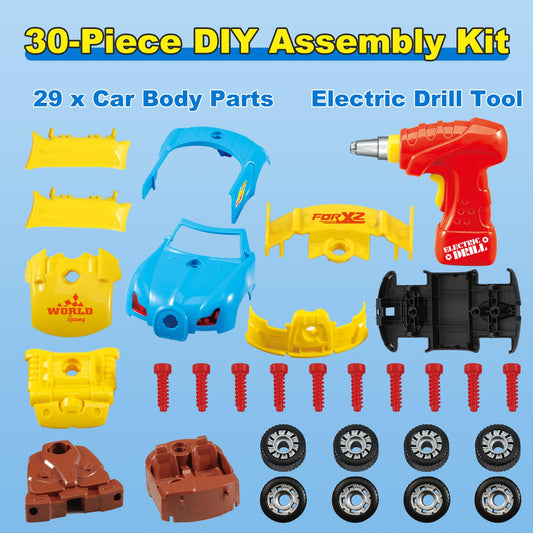 Pup Go engine and tire assembly set supports fine motor skills and storytelling.