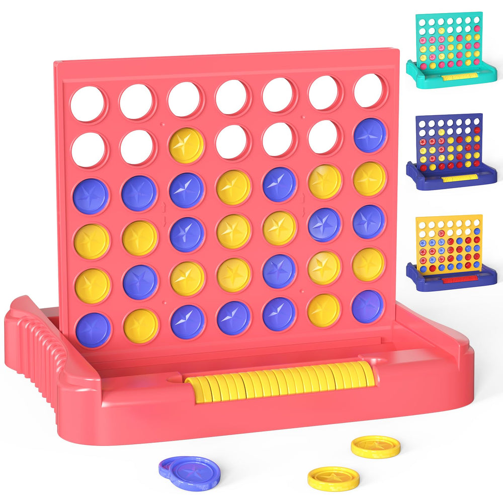 Pup Go four in a Row game pink foldable design for easy storage