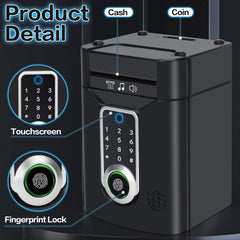 Pupidiu lock interface with touch sensor demonstrates password-style access for safe saving.