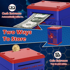 Pupidiu Spider Fingerprint Piggy Bank door opens via fingerprint for quick access.