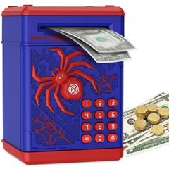 Pupidiu Spider Fingerprint Piggy Bank front view encourages kids to save.