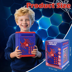 Pupidiu Spider Fingerprint Piggy Bank LED-lit head lights up during access.
