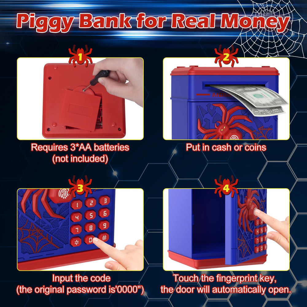 Pupidiu Spider Fingerprint Piggy Bank password change is simple and safe.