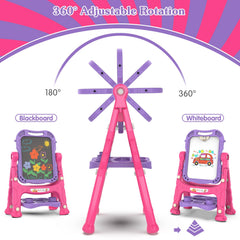 PUPPSITTY height-adjustable easel grows with your child from 26 to 34 inches.