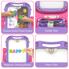 PUPPSITTY portable easel converts to handheld board for floor or couch painting.