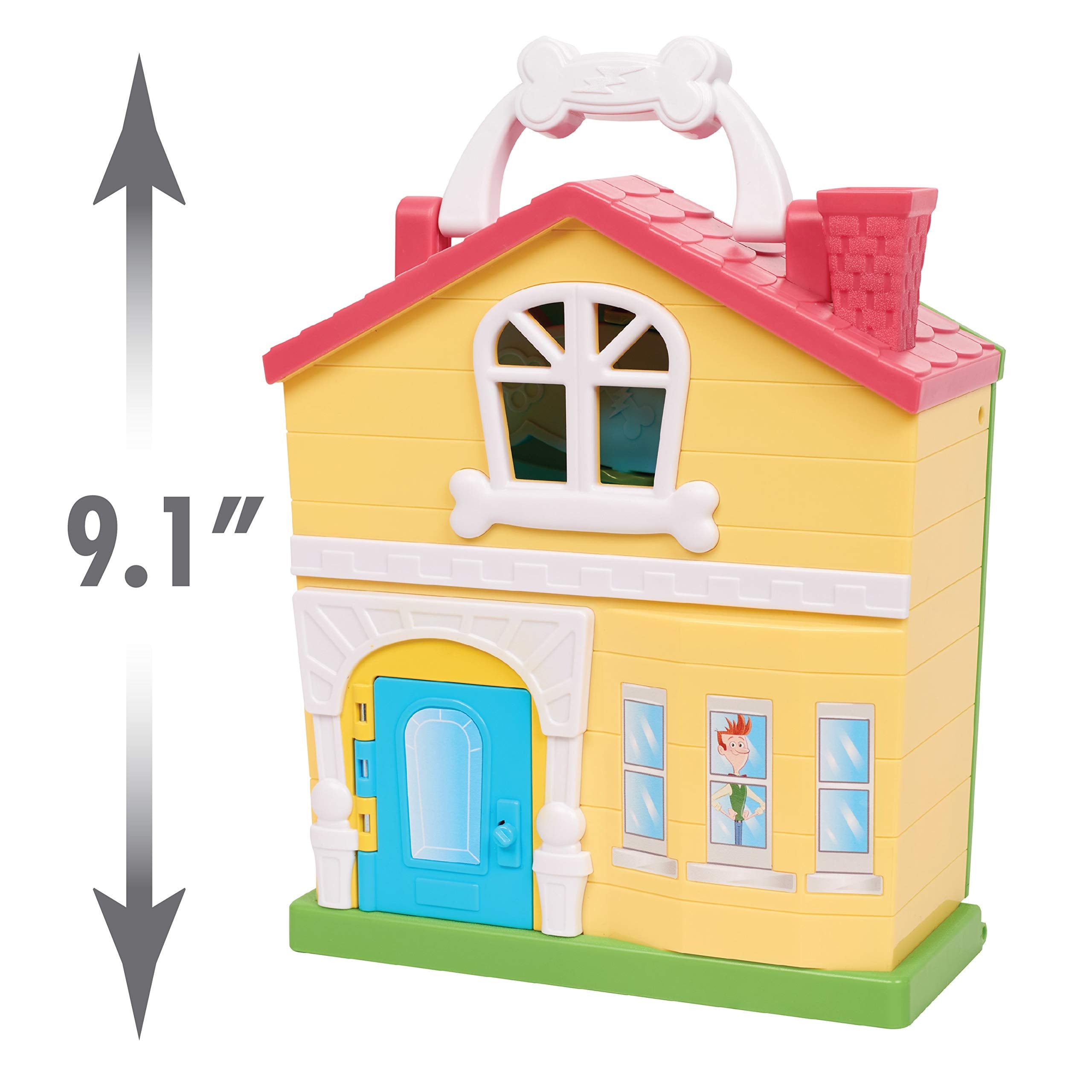 Puppy Dog Pals Stow N' Go Playset built-in handle enables easy portability.