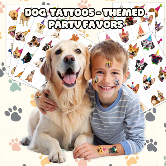 Puppy Theme Dog Tattoos designs closeup reveal playful puppy graphics for eye-catching decor.