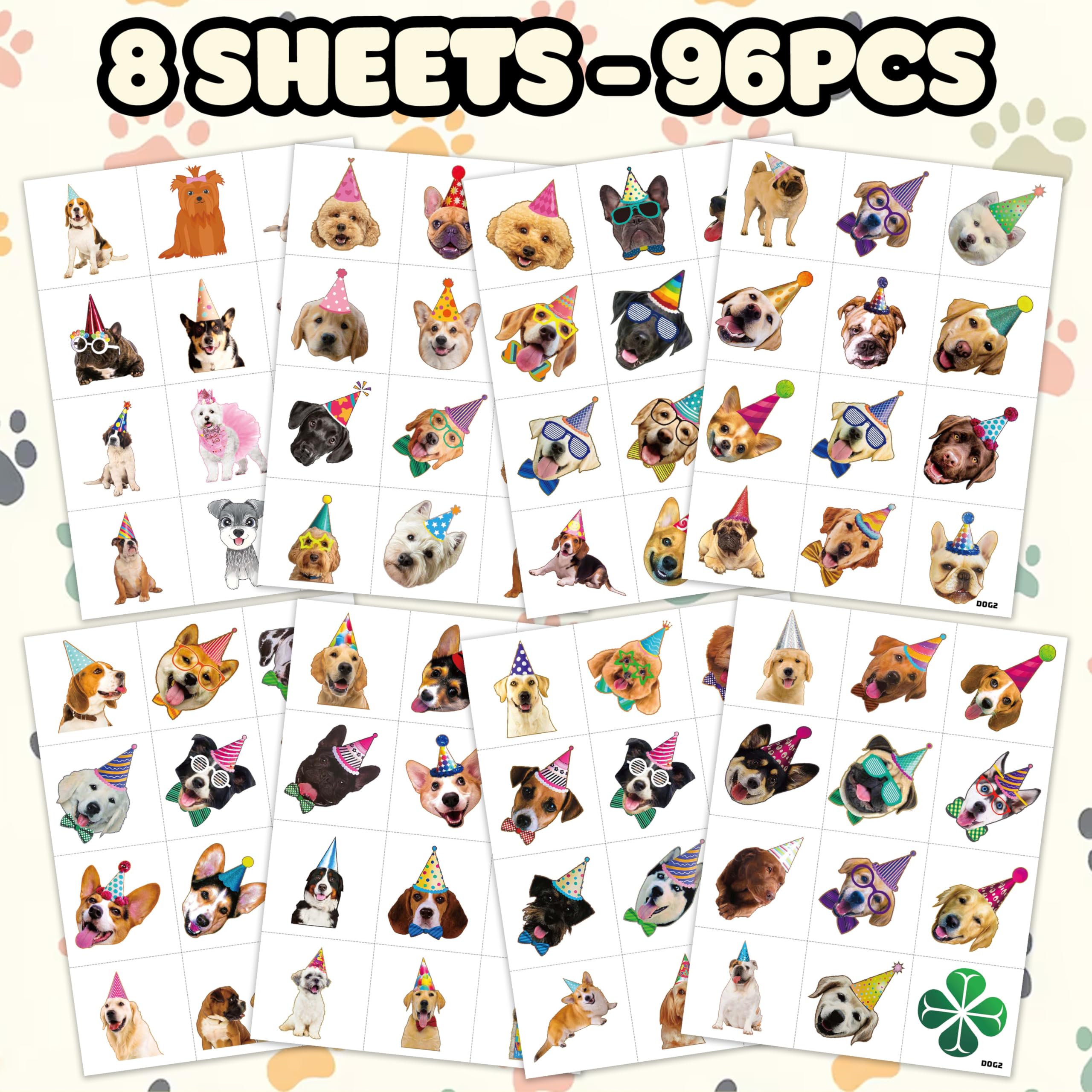 Puppy Theme Dog Tattoos waterproof sample showing lasting wear during play.