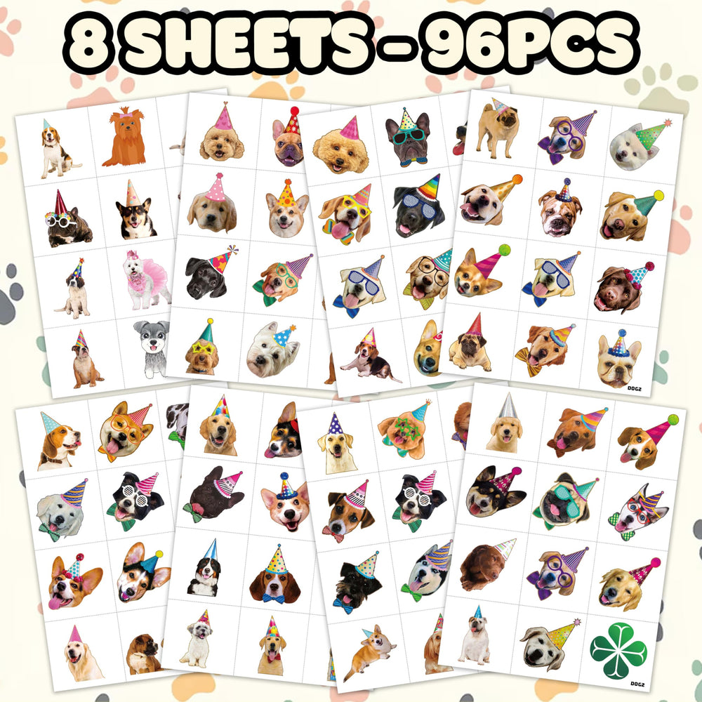 Puppy Theme Dog Tattoos waterproof sample showing lasting wear during play.