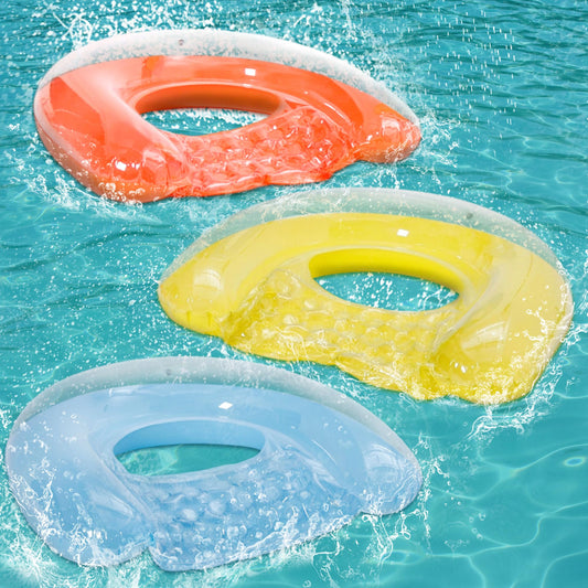 PuppyuWill 3-pack pool floats in sapphire blue for cooling poolside lounging.