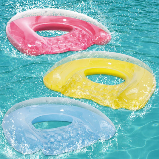 PuppyuWill 3-pack pool floats blue variant offering stable lounging