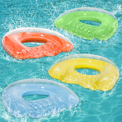 PuppyuWill 4-pack pool floats in U-shaped chair provide stable water lounging.