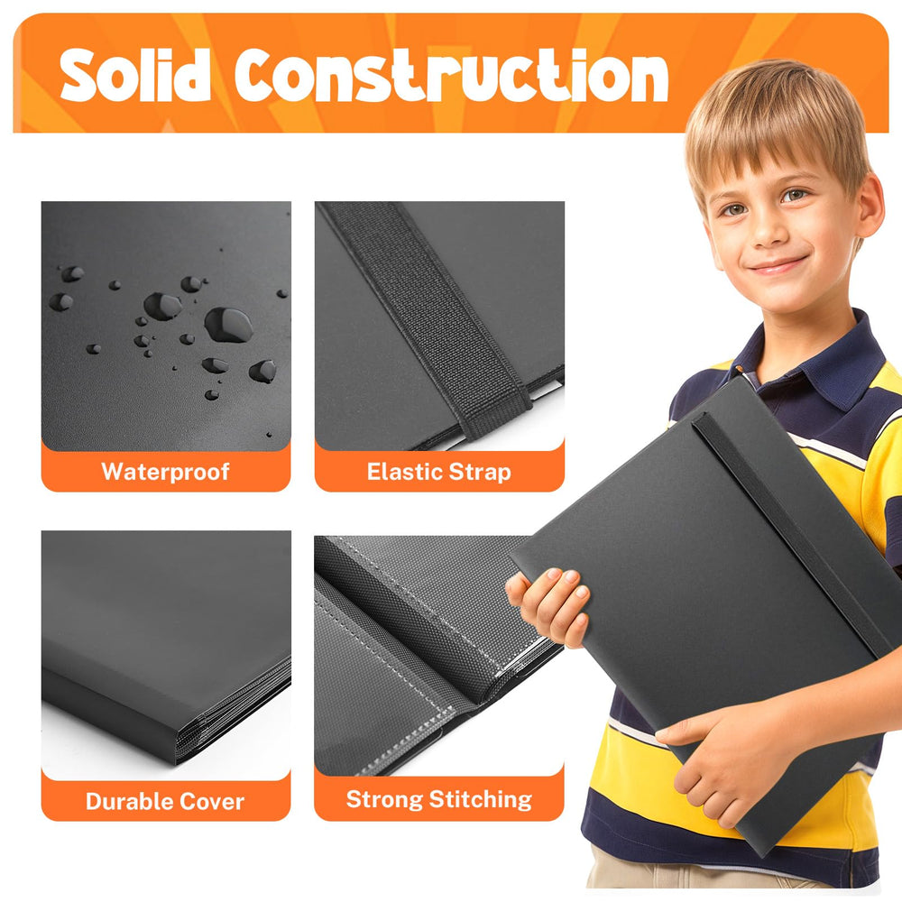 PUPTILY binder with 20 pages and 9-pocket sheets holding 360 cards
