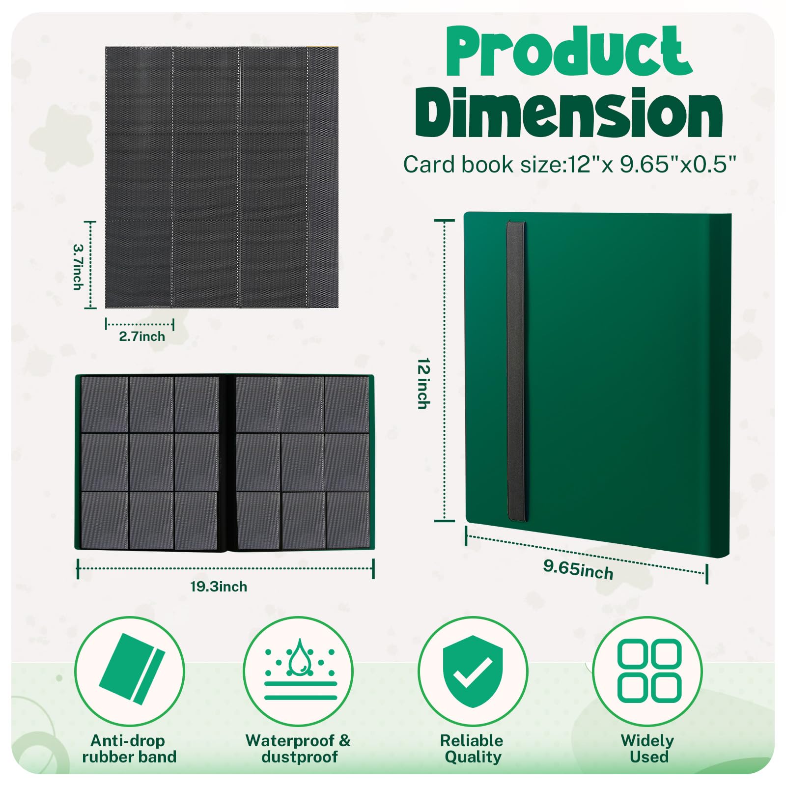 PUPTILY 20-page, 9-pocket sheets provide easy viewing and protection.