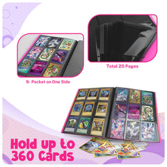 PUPTILY card binder shows 20 pages and 360-card capacity for growing collections.