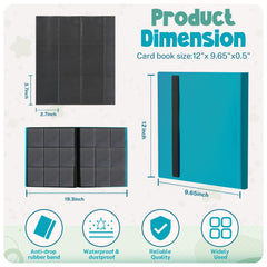 PUPTILY card binder lake blue open pages highlight 360-card capacity.