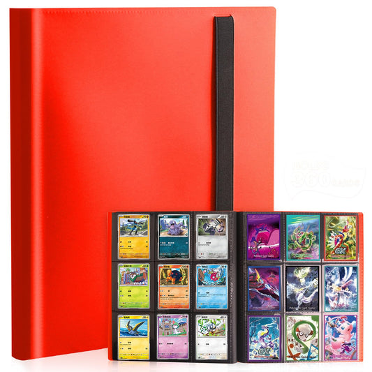PUPTILY Card Binder Red front view showing durable cover and organized pockets