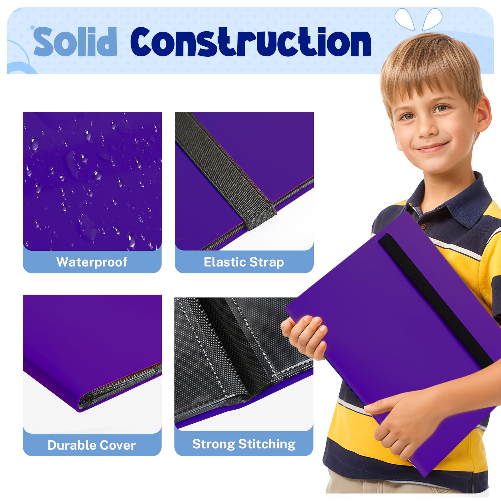 PUPTILY binder side-loading pockets prevent spills during transport