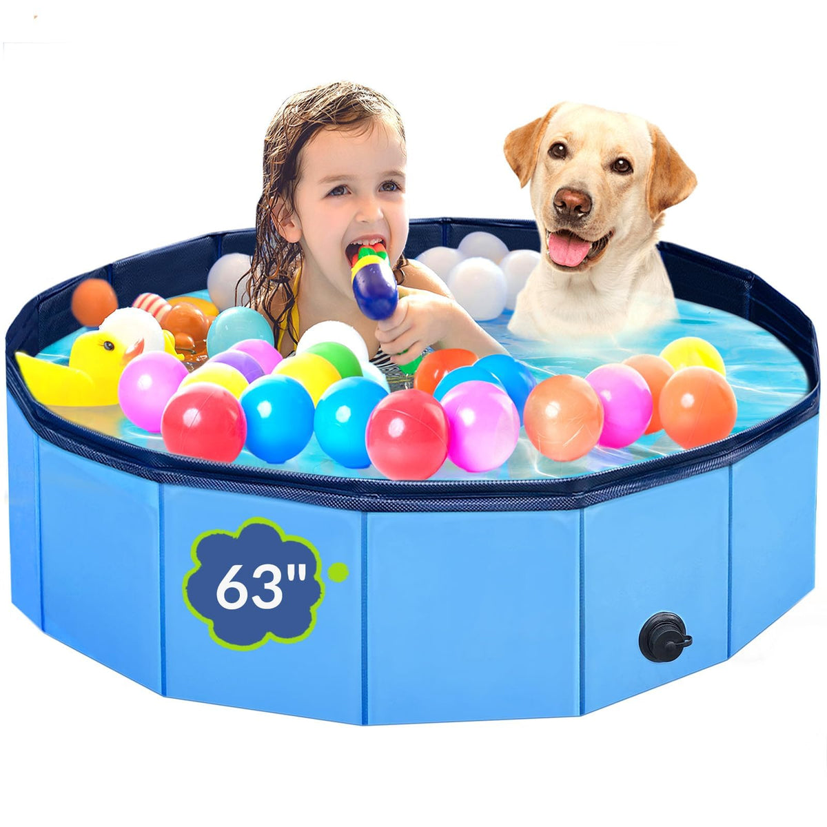 PUPTILY dog pool foldable setup for portable backyard cooling