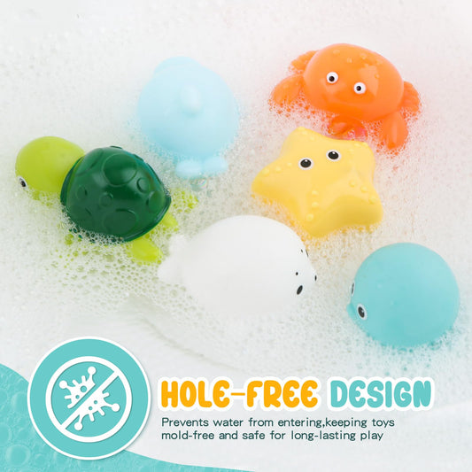 PUPTILY soft squeezable bath toys for tiny hands and safe play