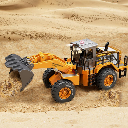 Pupu Pig bulldozer toy with bucket action for engaging indoor and outdoor play.