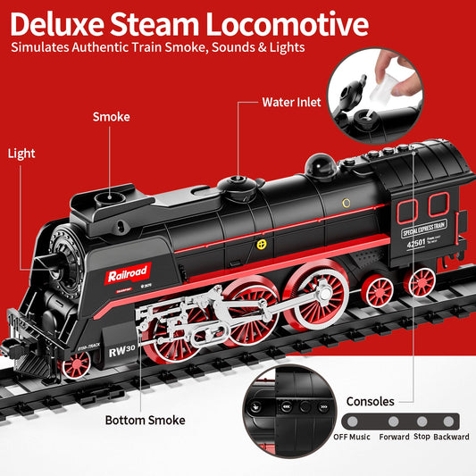 Pupu Pig train set remote control for forward, reverse, smoke and horn effects.