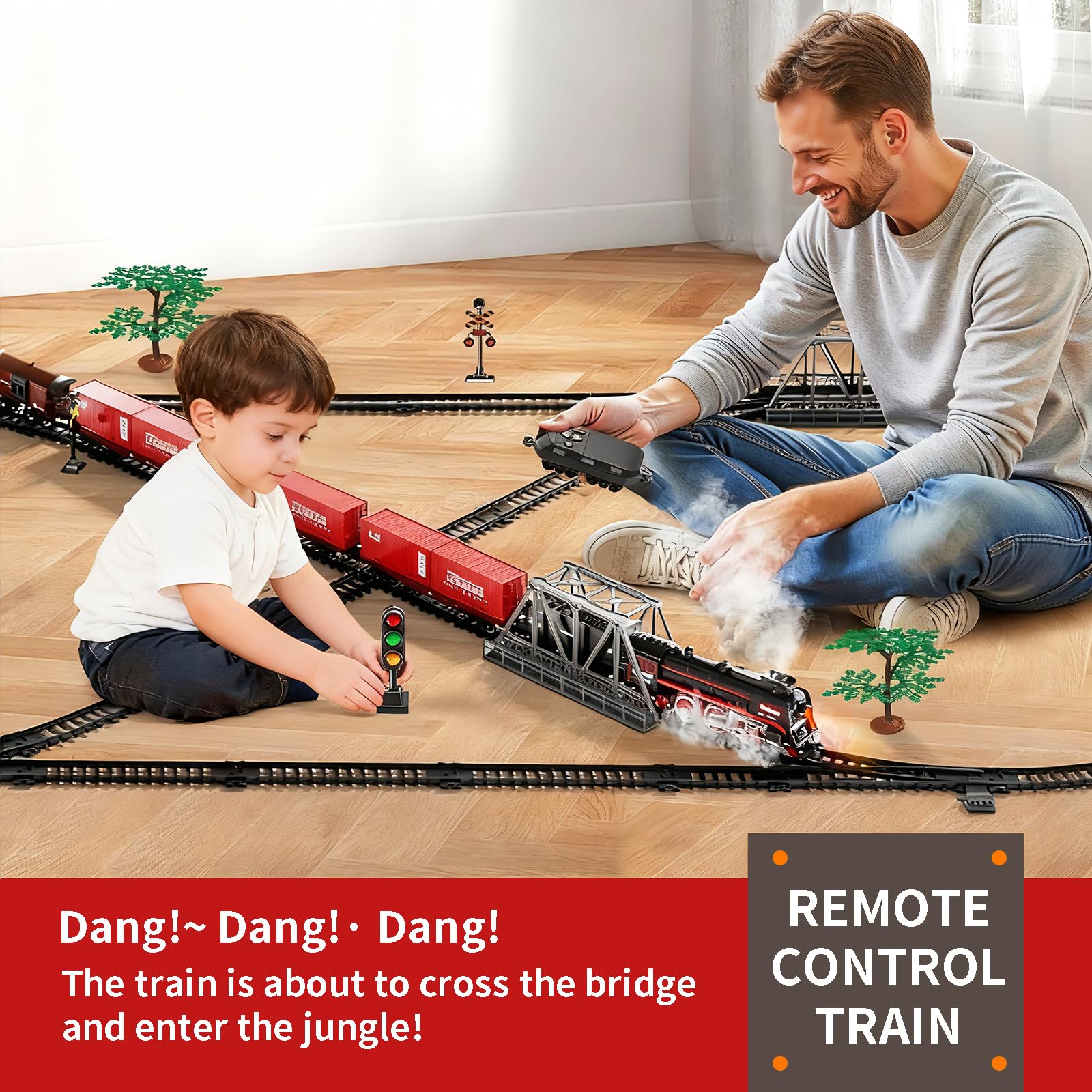 Pupu Pig track set with 117 pieces for versatile layouts.