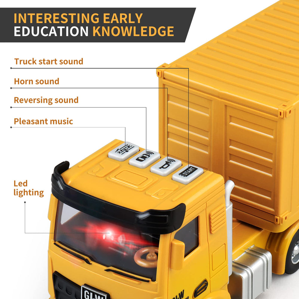 Pupu Pig realistic sounds and lights trucks create immersive pretend construction scenarios.